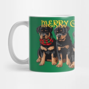 Merry Chrismutts Christmas Holiday Puppies Festive Greeting 2 Mug